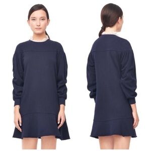 LA VIE X Rebecca Taylor FLEECE DROP WAIST NAVY BLUE DRESS Size Medium